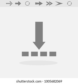 Download icon. Upload button. Load symbol. Vector illustration