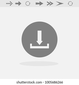 Download icon. Upload button. Load symbol. Vector illustration