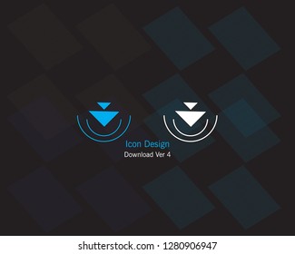 Download icon. Upload button. Load symbol. Round button. Vector. Arrow point to down version 4