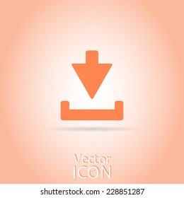 Download icon. Upload button. Load symbol. Flat style