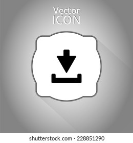 Download icon. Upload button. Load symbol. Flat style