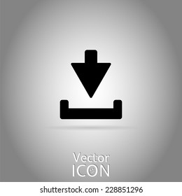 Download icon. Upload button. Load symbol. Flat style