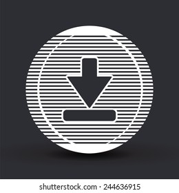 Download icon. Upload button. Load symbol. Flat design style. Made vector illustration