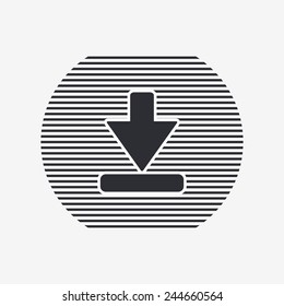 Download icon. Upload button. Load symbol. Flat design style. Made vector illustration