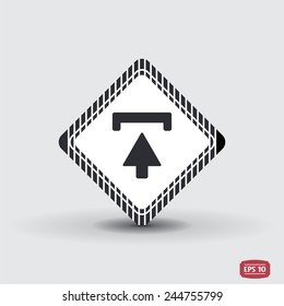 Download icon. Upload button. Load symbol. Flat design style. Made vector illustration