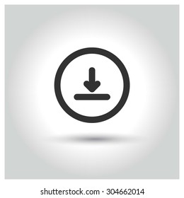 Download icon. Upload button. Load symbol. concept web buttons. vector illustration. Flat design style