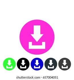 Download icon. Upload button. Load symbol vector eps10.