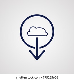 Download icon. Upload button. Load symbol. Vector