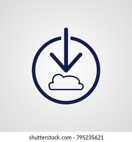 Download icon. Upload button. Load symbol. Vector