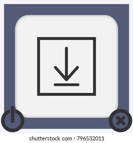 Download icon. Upload button. Load symbol. Vector