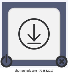 Download icon. Upload button. Load symbol. Vector