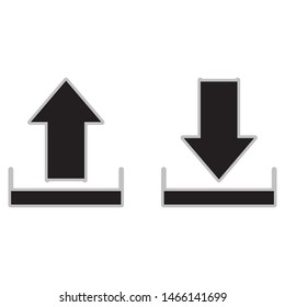 Download icon. Upload button icon vector.