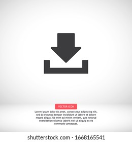 Download icon. Upload button. icon . Vector Eps 10. Lorem Ipsum Flat Design