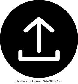 Download icon upload circle symbol. Save button file flat for web vector illustration design