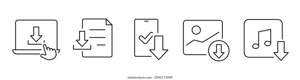 Download icon. Upload icon set.
