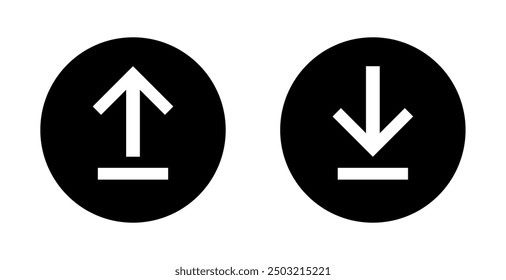 Download icon and upload icon vector illustration on white background, download sign, upload sign, Set of download icons as template for design of web. symbol for upload and download. loading , add.