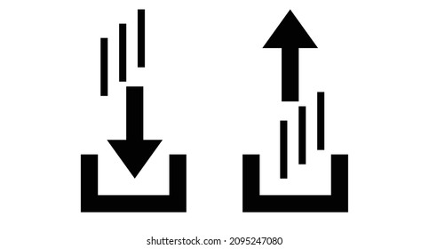 Download icon and upload icon. Vectors.