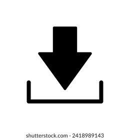 Download-Icon-Vektorgrafik. Vektorsymbol herunterladen