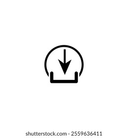 Download icon vector. Arrow down icon. Podcast icon silhouette on white background