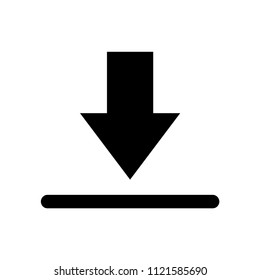 Download icon vector, arrow symbol. Simple, flat design for web or mobile app