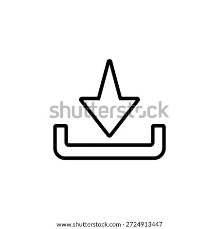 Download icon vector. Arrow tray sign and symbol. Save file or data update concept. Vector illustration isolated on white background.