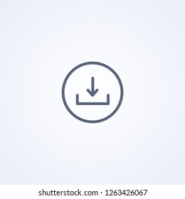 Icono de descarga, icono de la mejor línea gris vector en fondo blanco , EPS 10