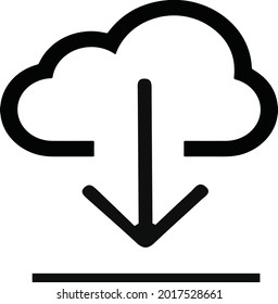 color negro vectorial de icono de descarga 