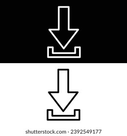 Download icon Vector, Black and White Version Design Template