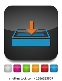 Download Icon - Vector Download Button, Downloading Sign Symbol 