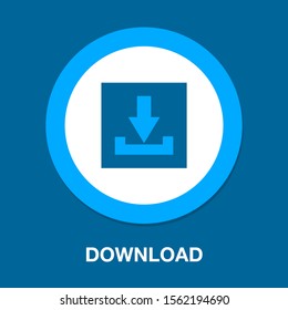 Download Icon - Vector Download Button, Downloading Sign Symbol