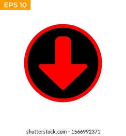 Download icon - vector download button, downloading sign symbol.Download vector icon, install symbol. Modern, simple flat vector illustration for web site or mobile app