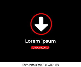Download icon - vector download button, downloading sign symbol.Download vector icon, install symbol. Modern, simple flat vector illustration for web site or mobile app