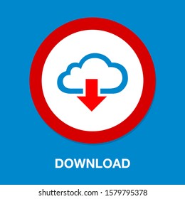 Download Icon - Vector Download Button, Downloading Sign Symbol