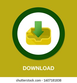 Download Icon - Vector Download Button, Downloading Sign Symbol