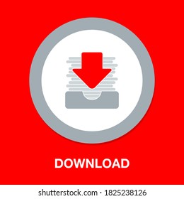 Download-Symbol - Vektordownload-Schaltfläche, Symbol für das Download-Zeichen
