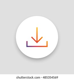 Download icon vector, clip art. Also useful as logo, circle app icon, web UI element, symbol, graphic image, silhouette and illustration.