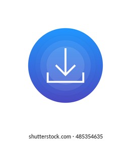 Download icon vector, clip art. Also useful as logo, circle app icon, web UI element, symbol, graphic image, silhouette and illustration.