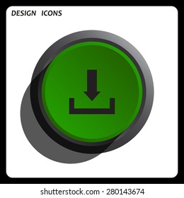 Download. icon. vector design Green Start button, forward, to continue. Flat design style.