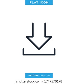 Download Icon Vector Design Template. Editable Stroke