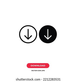 Download-Icon-Vektorgrafik. Pfeil nach unten