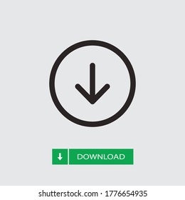 Download icon vector. Down sign