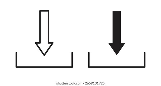 Icono de Descarga Vector editable. Vectores negros