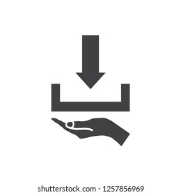 Download Icon Vector flat design style Hand icon. Safety symbol