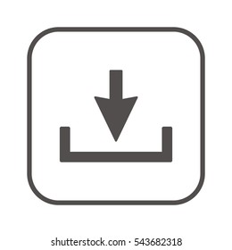 Download   icon, vector. Flat design.