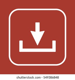 Download   icon, vector. Flat design.
