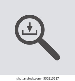 Download icon, vector. Flat design.