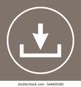 Download   icon, vector. Flat design.