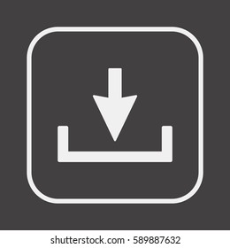 Download   icon, vector. Flat design.