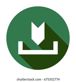 Download   icon, vector. Flat design.