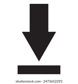 Vector de icono de Descarga. Icono de Vector de Descarga de ilustración plana para App de Sitio web aislado en el fondo blanco. Ilustración vectorial.